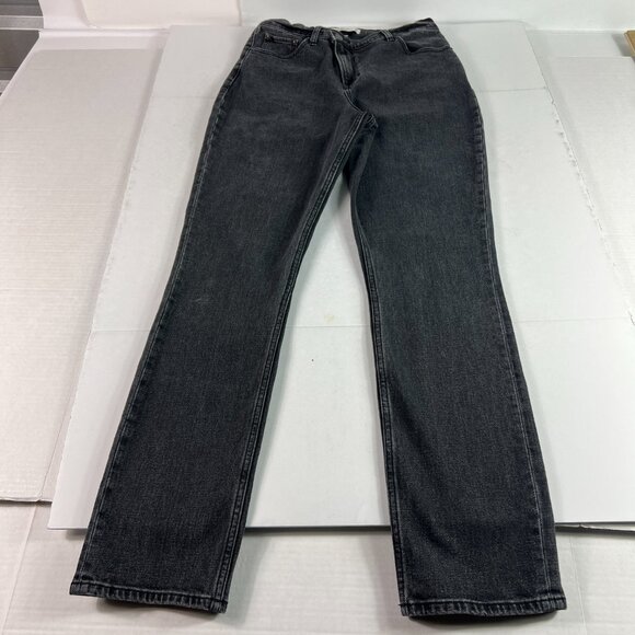 Abercrombie Fitch Jeans Women 29x31* Slim Straight High Rise Black Denim Tag 28L - Picture 1 of 16
